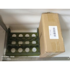 Suport Organizator pentru Oua, Kadeny, pentru Frigider, Verde transparent, Capacitate 30 oua, Trei straturi, cu Data de Expirare, 25.5x10x23 cm