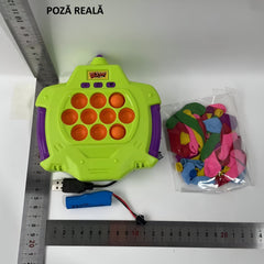 Joc Pop-It Antistres, Kaveny, Electronic, 50 de Baloane, Muzica, 2 Moduri de Joc, Nivel Maxim 200, 14.5x13.5x5.7cm, Verde