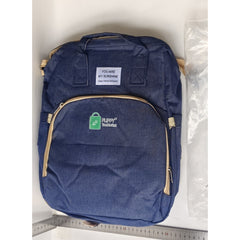 Rucsac Multifunctional pentru Mamici, Kaveny, cu Patut Pliabil si Baza de Schimbat, Rezistent la Apa, Capacitate Mare, Usor, Compartimente Multiple, Buzunar Termic pentru Lapte, 42 x 32 x 22 cm, Albastru Inchis