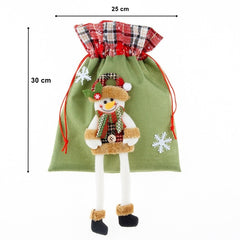 Sac cadouri Kadeny, tematica Om de Zapada, Material Textil, 30x25 cm, cu Siret, Verde