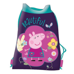 Rucsac cu snur pentru copii St.Majewski Peppa Pig 205170, roz cu violet