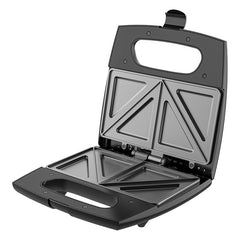 Sandwich Maker Kadeny, 24 x 23.5 cm, cu forme de triunghi si patrat, Cablu 80 cm, Material Interior Antiaderent, Inoxidabil, Maner Izolat Termic, 750W, 220 V, gri