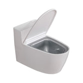 Scrumiera creativa Kadeny, Forma de Toaleta, Capac Alb , Material ABS si Otel Inoxidabil, 12.5 x 9.8 x 8.4 cm, Fixare prin Lipire sau De Sine Statator, pentru Baie, Camera, Bucatarie, Balcon, Alb