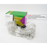 Sectiune Instalatie de Craciun Kaveny, Tip Plasa, 120 LED-uri, 1.5 x 1.5 m, 8 jocuri de lumini, Interconectabila, Fir transparent, Alb rece