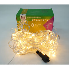 Sectiune Instalatie de Craciun Kaveny, Tip Plasa, 80 LED-uri, 2 m x 1 m, 8 jocuri de lumini, Interconectabila, Fir transparent, Alb cald