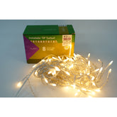 Sectiune Instalatie de Craciun Kaveny® Tip Turturi, 8 jocuri de lumini 3 m, 96 LED-uri, Interconectabila, Fir Transparent, Alb Cald, Atentie! nu contine alimentator