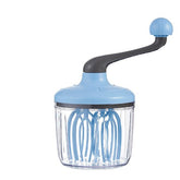 Mixer Manual, Kaveny, pentru Oua Smantana Frisca Aluat, Maner Plastic, Usor de Utilizat si Depozitat, Bol Transparent, 24.5 x 11.5 cm Albastru