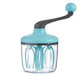 Mixer Manual, Kaveny, pentru Oua Smantana Frisca Aluat, Maner Plastic, Usor de Utilizat si Depozitat, Bol Transparent, 24.5 x 11.5 cm Verde