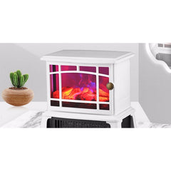 Semineu electric Kaveny, 1500W, cu efect de flacara, 25 x 16 x 25 cm, Alb