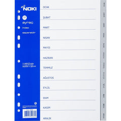 Index plastic calendaristic Ian-Dec Noki 59280ING, A4, portret, gri