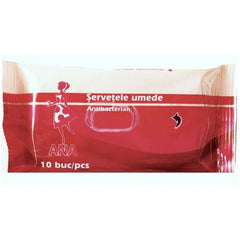 Servetele umede antibacteriene Ana, 10 buc./pachet