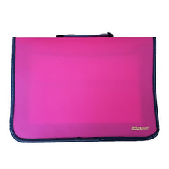 Servieta plastic Office Cover T6601, cu capse, A4, semitransparent neon, cu burduf panza 8cm