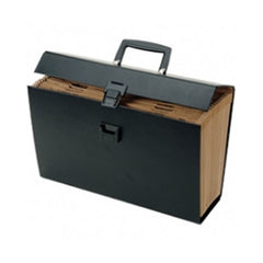 Servieta plastic Eagle 300030.8, cu maner, 355x130x250mm, negru, cu burduf, 12 separatoare cu index