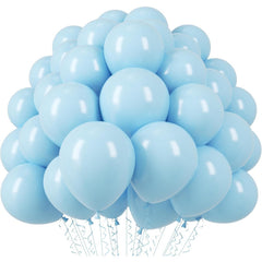 Set 10 Baloane din Latex, Kaveny, Model Party, 13 cm, 1 g, Bleu