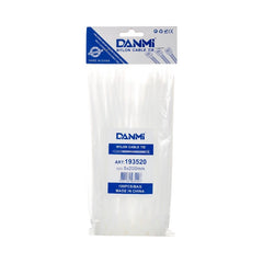 Set 100 Buc Soricei - Coliere de plastic, 100 mm x 3 mm, poliamida, Alb, Kadeny