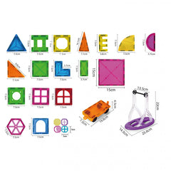 100-piece magnetic building block set, Kaveny, magnetic bricks, large, geometric shapes, 3 years old, ABS, magnets, 27.5*21.5*17 cm, multi-color