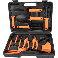 Set 12 accesorii pentru gradinarit Kadeny, geanta depozitare inclusa, otel inoxidabil, 37 x 27 cm, portocaliu