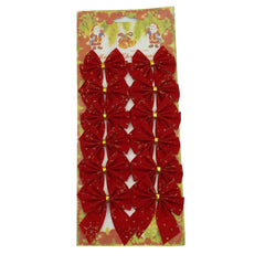 Set 12 fundite pentru brad, Rosii, 6 x 8 cm, din poliester, Kaveny