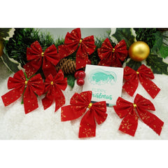 Set 12 fundite pentru brad, Rosii, 6 x 8 cm, din poliester, Kaveny
