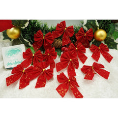 Set 12 fundite pentru brad, Rosii, 6 x 8 cm, din poliester, Kaveny