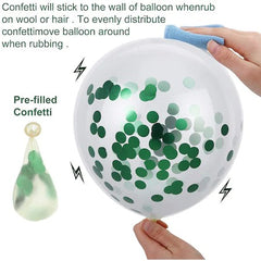 Set 15 baloane pentru petrecere, Kaveny, alb/verde, 30 cm