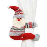 Clema pentru perdea, Kadeny, prindere cu arici, model Mos Craciun pe partea stanga, material textil/poliester, 53 x 23 cm, Multicolor