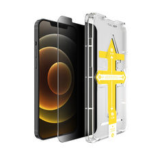 Set 2 folii sticla securizata cu sistem de montare usor si rapid Full Cover 3D Privacy Kaveny compatibila cu Apple iPhone 12 Pro Max