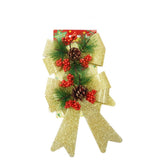 Set 2 fundite pentru brad, Aurii, decorate, cu sclipici, 14 x 19 cm, din poliester, Kaveny