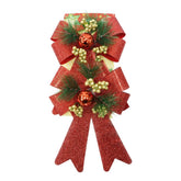 Set 2 fundite pentru brad, Rosii, decorate, cu sclipici, 14 x 19 cm, din poliester, Kaveny