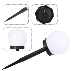Set 2 Lampi Solare LED, Kaveny, Forma Sferica, Tip Glob, Diametru 10 cm, Alb Rece