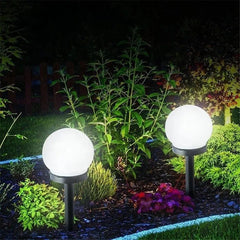 Set 2 Lampi Solare LED, Kaveny, Forma Sferica, Tip Glob, Diametru 10 cm, Alb Rece