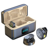 Set 2 Microfoane Profesionale Lavaliere, Kadeny, Type C cu Adaptoare iPh si USB 3.0, Casca montorizare, Cutie incarcare rapida, Functie Anulare zgomot ambiant