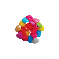 Accesorii creatie - nasturi inimi plastic, diverse culori, 12mm, set 15-20 buc, Colorarte
