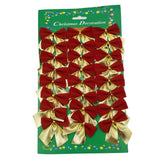 Set 24 fundite pentru brad, Rosii-Aurii , 5 x 6 cm, din poliester, Kaveny