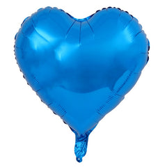 Set 3 Baloane din Folie Metalizata, Kaveny, Figurina Inima, Tema Ziua Indragostitilor, 45 cm, Ambalaj Individual, Pai Inclus, Umflare cu Aer sau Heliu, Albastru/Argintiu