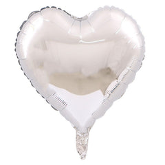 Set 3 Baloane din Folie Metalizata, Kaveny, Figurina Inima, Tema Ziua Indragostitilor, 45 cm, Ambalaj Individual, Pai Inclus, Umflare cu Aer sau Heliu, Albastru/Argintiu