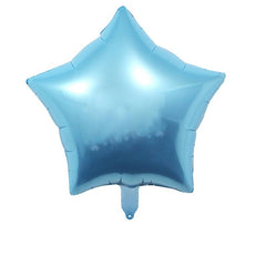 Set 3 Baloane din Folie Metalizata, Kaveny, Figurine Picior 46x79 cm, Inima 45cm, Stea 45cm, Model It's a Boy, Tema Gender Reveal, Ambalaj Individual, Pai Inclus, Umflare cu Aer sau Heliu, Albastru