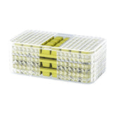 Set 3 forme pentru gheata si o caserola pentru depozitare Kaveny, 96 de cuburi, verde