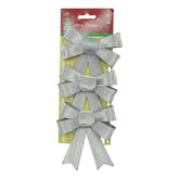 Set 3 fundite pentru brad, Argintii, 10 x 11 cm, din poliester, Kaveny