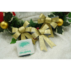 Set 3 fundite pentru brad, Aurii, 10 x 11 cm, din poliester, Kaveny