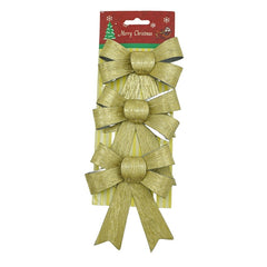 Set 3 fundite pentru brad, Aurii, 10 x 11 cm, din poliester, Kaveny