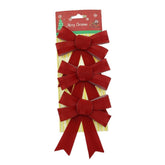 Set 3 fundite pentru brad, Rosii, 10 x 11 cm, din poliester, Kaveny