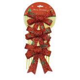 Set 3 fundite pentru brad, Rosii, model de nea, cu sclipici, 8 x 12 cm, din poliester, Kadeny