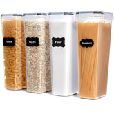 Set 4 Recipiente din Plastic, Kadeny, pentru Alimente/Obiecte, Inchidere Ermetica, 4 x 2.8l, Transparent