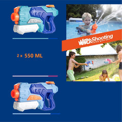 Set 4x Pistol cu Apa pentru Copii, Kaveny, 6ani+, Multicolor, 2x 550 ML + 2x 300 ML