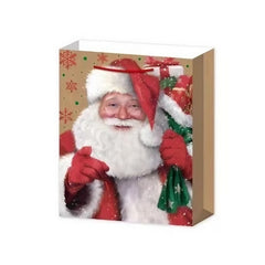 Set 6 Pungi Cadou, Kadeny, Imprimeu Tematica Mos Craciun, Model Random, din Hartie, Impachetare Usoara a Cadourilor, 18.5x22.5x8.5 cm, Multicolor