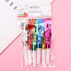 Set 6 Fluiere Party cu Franjuri, Kaveny, din Plastic, Multicolor