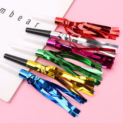 Set 6 Fluiere Party cu Franjuri, Kaveny, din Plastic, Multicolor