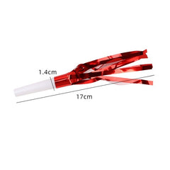 Set 6 Fluiere Party cu Franjuri, Kaveny, din Plastic, Multicolor
