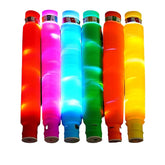 Set 6 Tuburi Antistres, Kaveny, cu Lumina LED, Fidget Pop Tube, multicolor